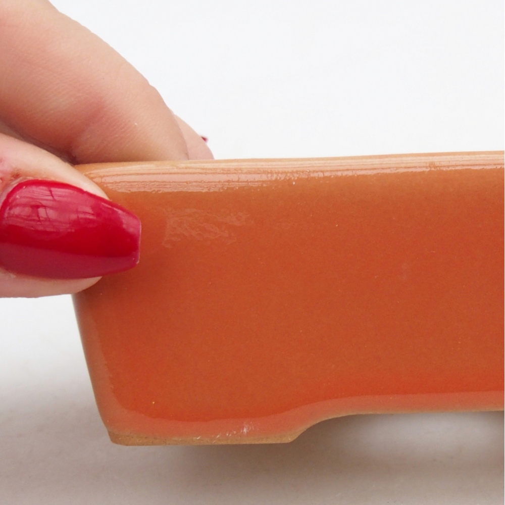 Ceramiczna miska na bonsai 9,5 x 7 x 3,5 cm, pomarańczowa