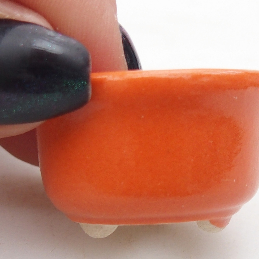 Mini miska do bonsai 3 x 3 x 1,5 cm, pomarańczowa