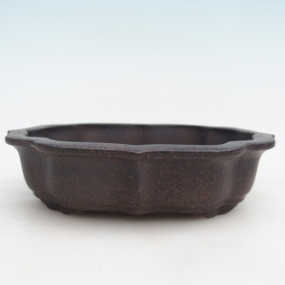 Ceramiczna miska do bonsai 16,5 x 13 x 4 cm, kolor brązowo-ochrowy