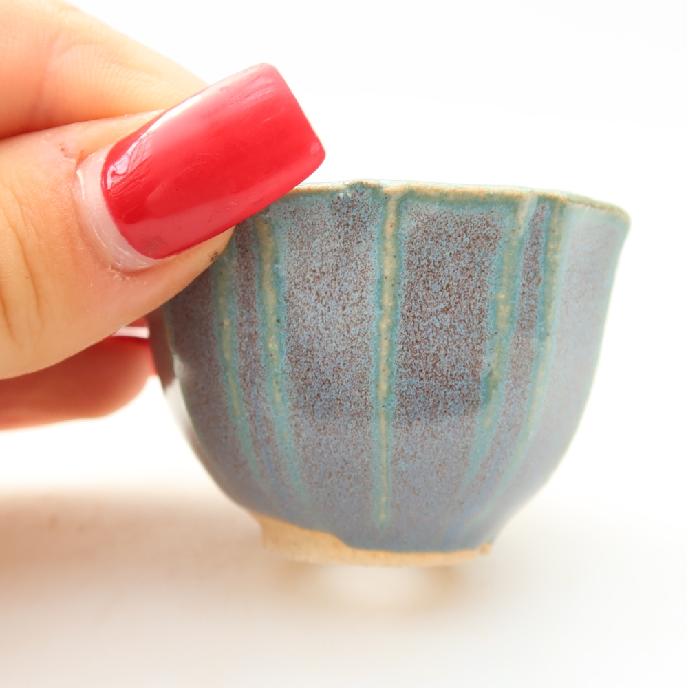 Ceramiczna miseczka do bonsai 5,5 x 5,5 x 3,5 cm, kolor szary