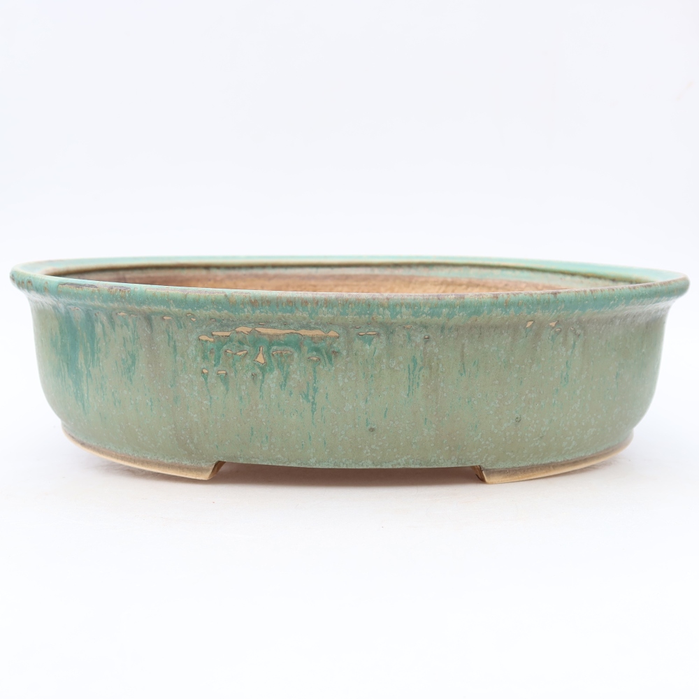 Ceramiczna miska do bonsai 31 x 27 x 7,5 cm, kolor zielony