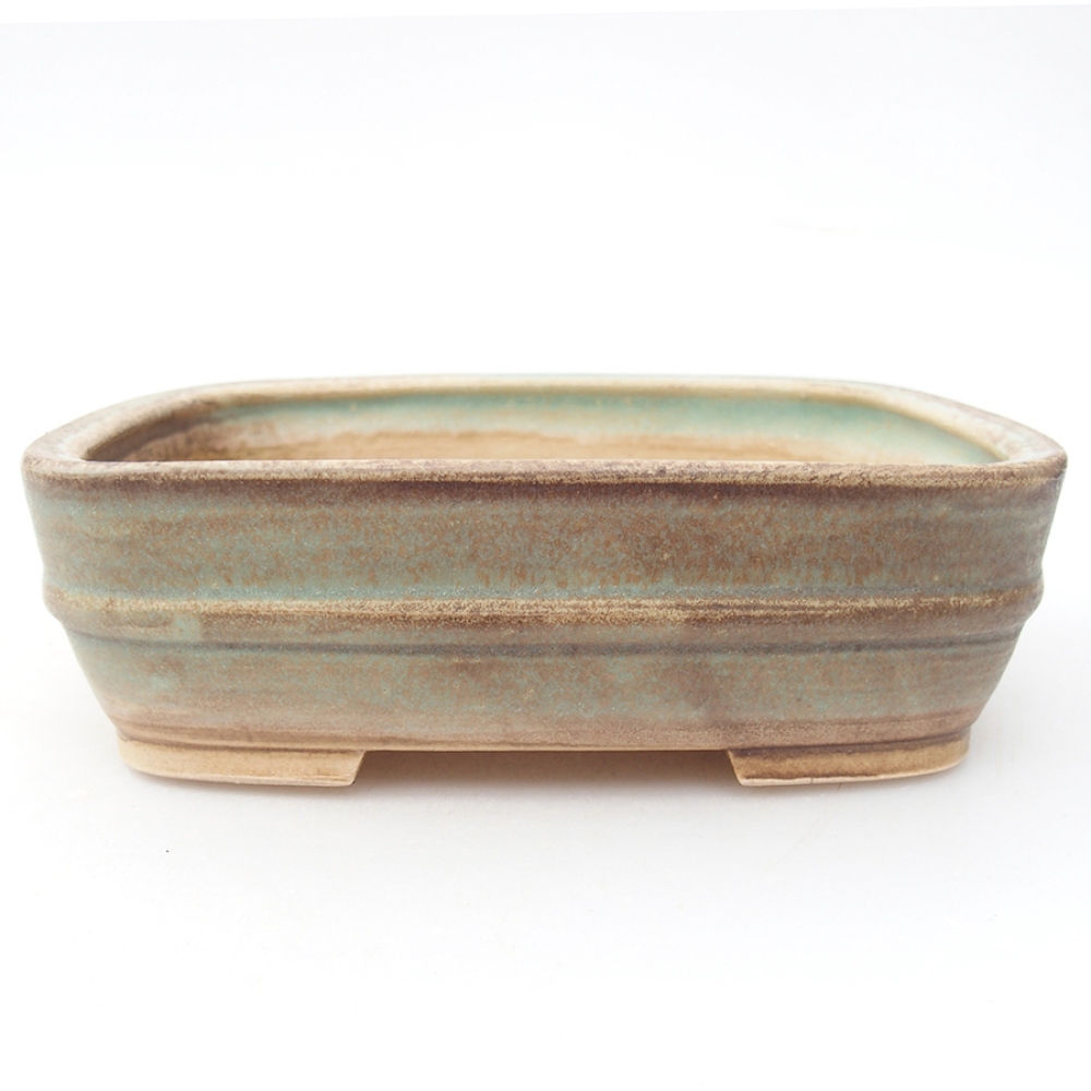 Ceramiczna miska do bonsai 14,5 x 11,5 x 4 cm, kolor zielony