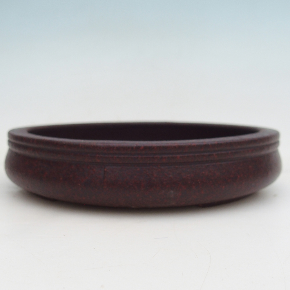 Ceramiczna miska do bonsai 16 x 16 x 3 cm, brązowa
