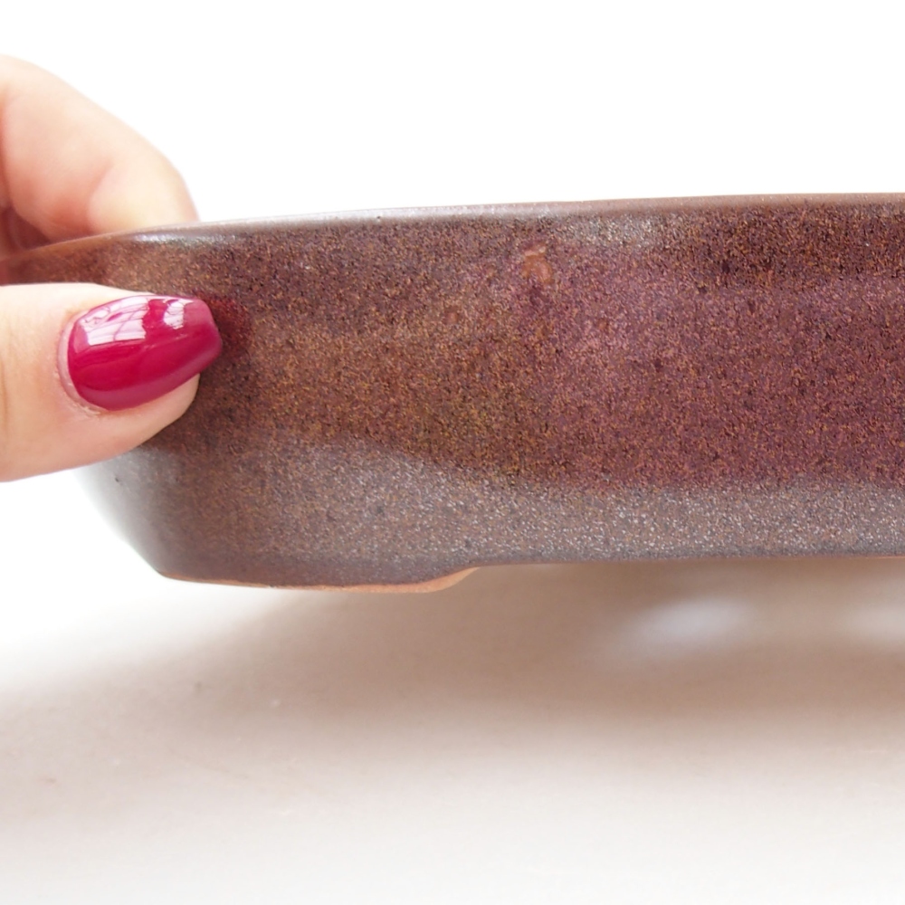 Ceramiczna miska bonsai 22 x 17 x 4 cm, kolor brązowy