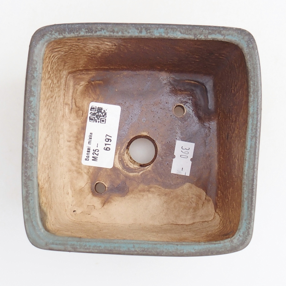Ceramiczna miska bonsai 12 x 12 x 8 cm, kolor niebieski