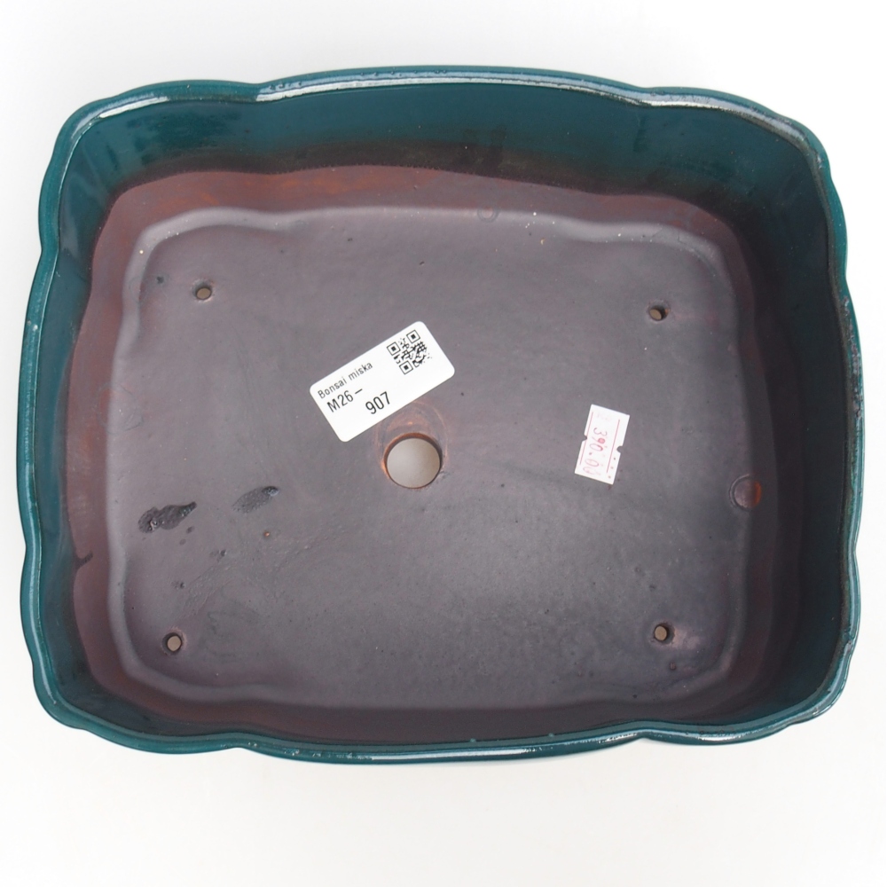 Ceramiczna miska na bonsai 21 x 18 x 7 cm, zielona