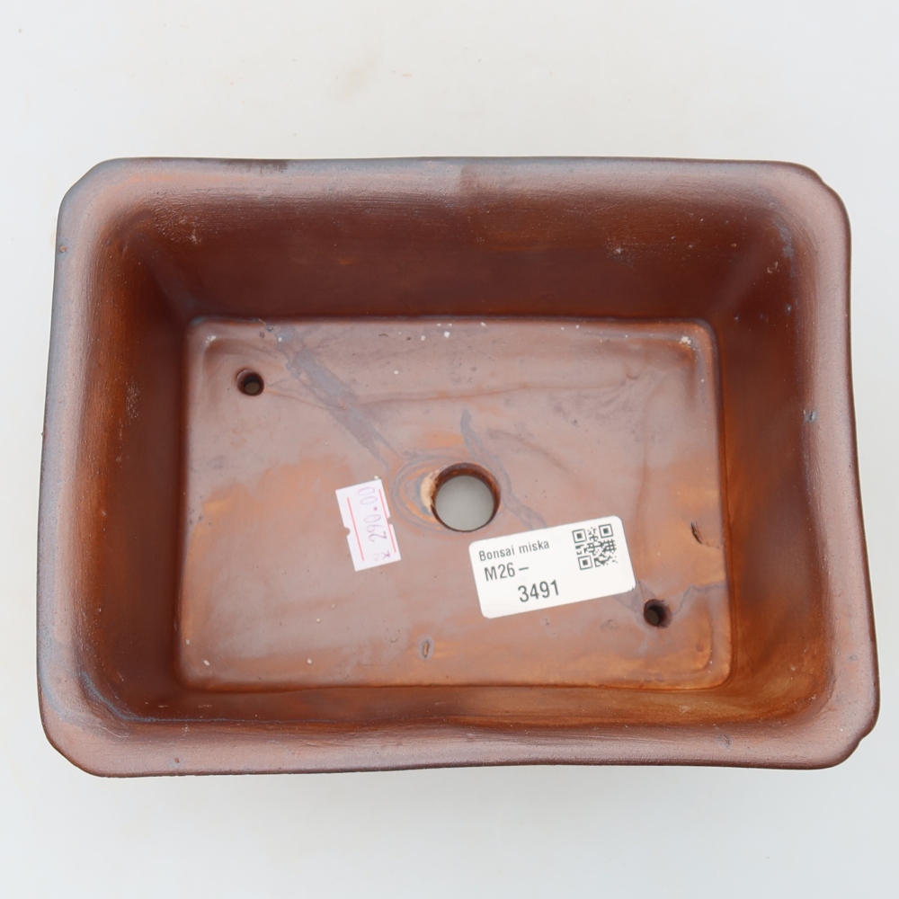 Ceramiczna miseczka do bonsai 18 x 13,5 x 7,5 cm, kolor metaliczny
