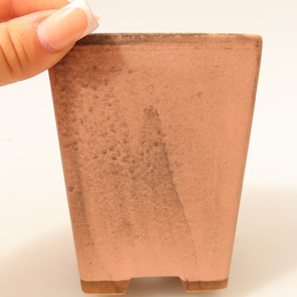 Ceramiczna miska do bonsai 8,5 x 8,5 x 10,5 cm, kolor różowy