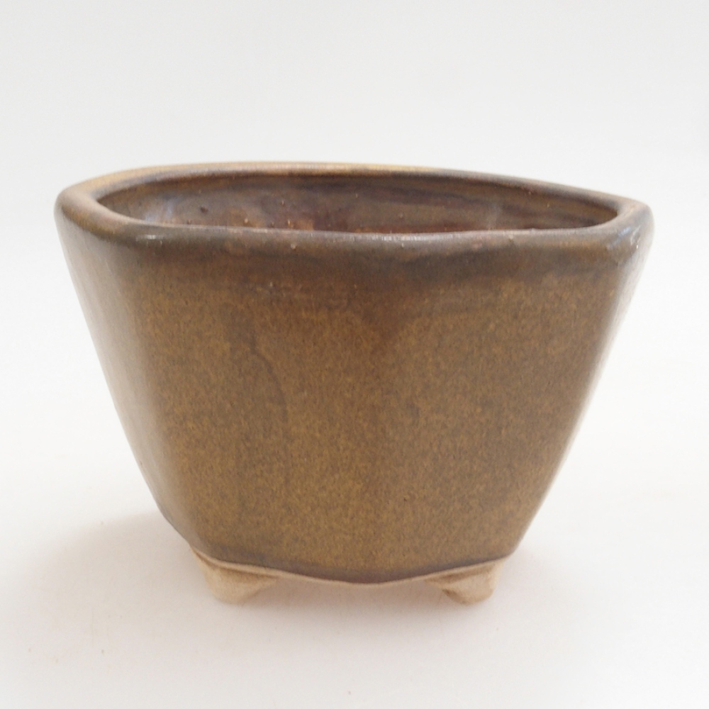 Ceramiczna miska do bonsai 9 x 7,5 x 3,5 cm, kolor brązowy