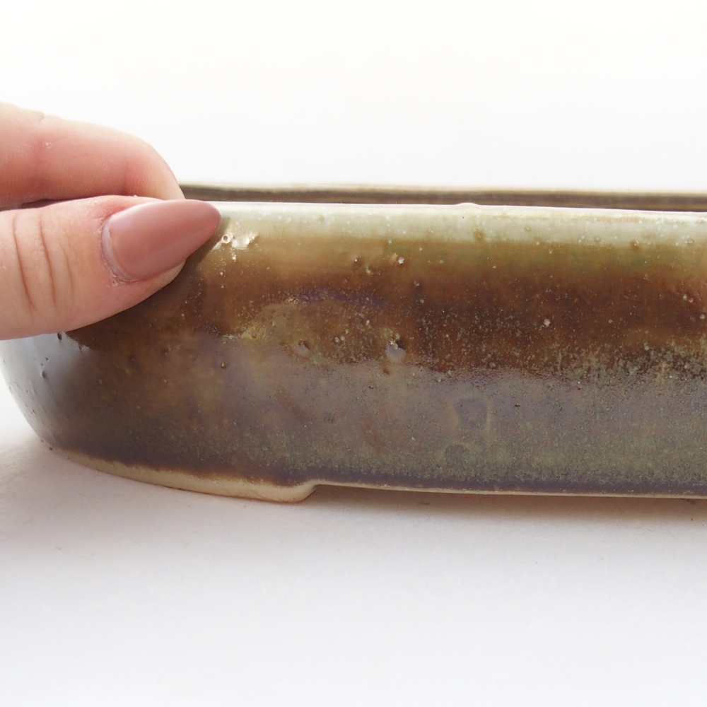 Ceramiczna miska na bonsai 27 x 21 x 5 cm, zielona