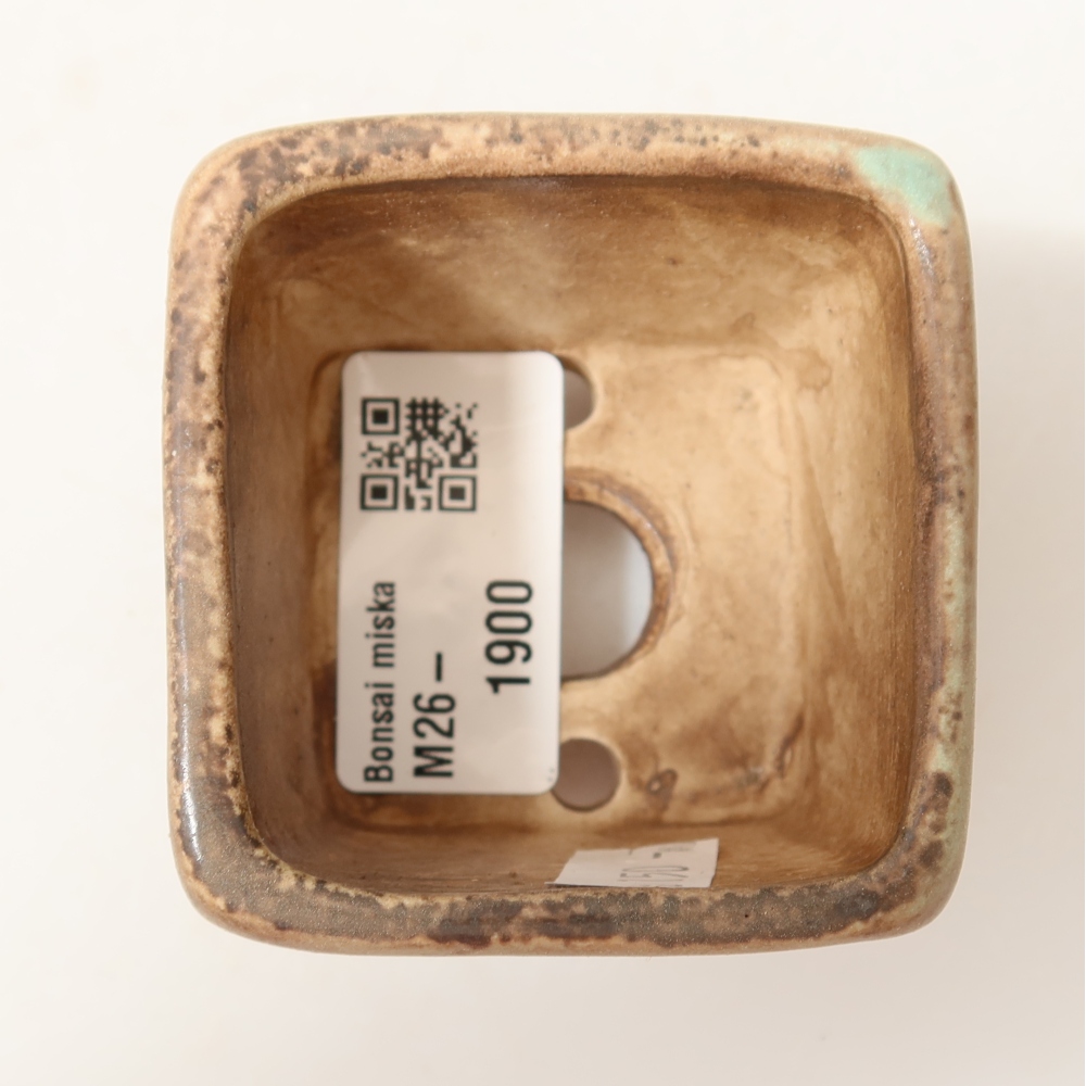 Ceramiczna miska do bonsai 6 x 6 x 4,5 cm, zielona