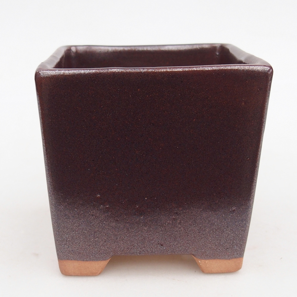 Ceramiczna miska do bonsai 9 x 9 x 8,5 cm, kolor bordowy