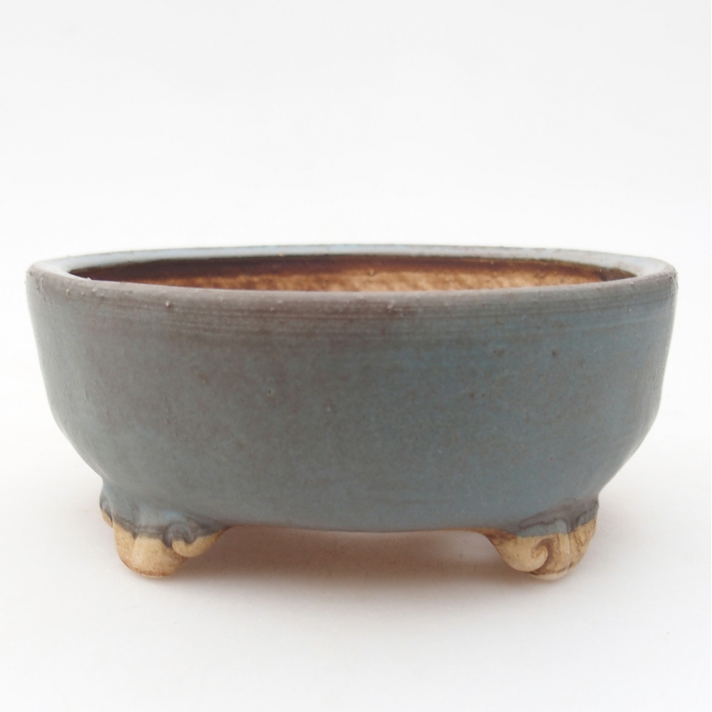 Ceramiczna miska na bonsai 11 x 11 x 4,5 cm, kolor niebieski