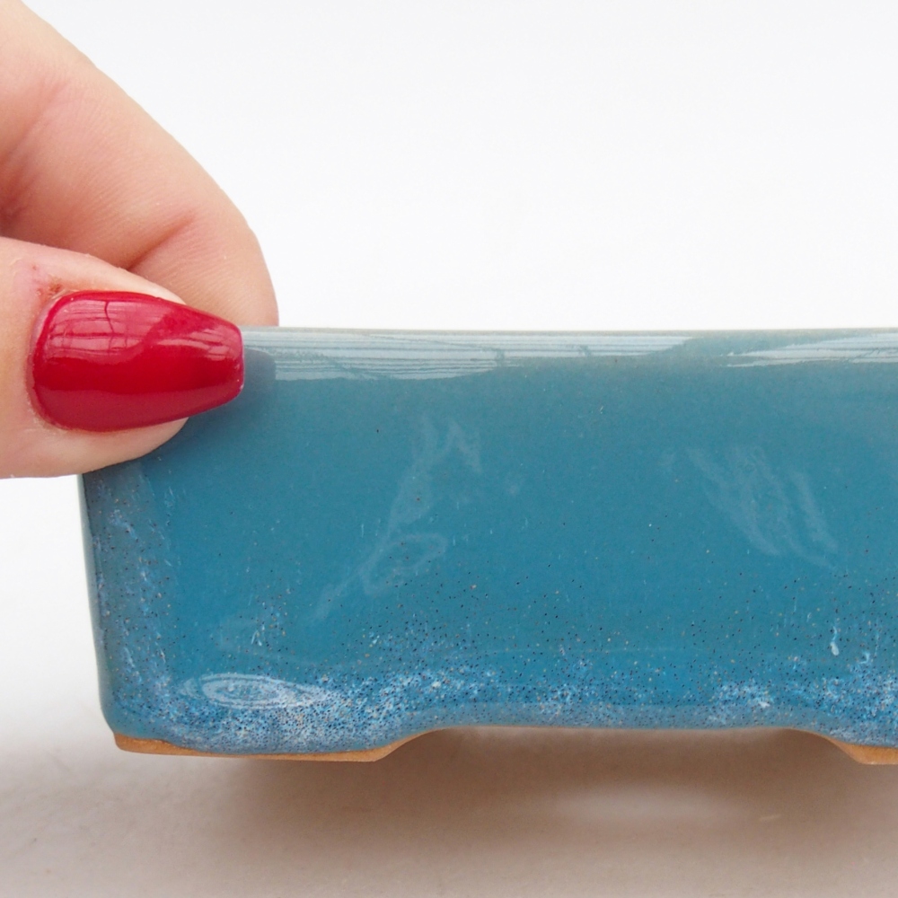 Ceramiczna miska na bonsai 9,5 x 7 x 3,5 cm, kolor niebieski