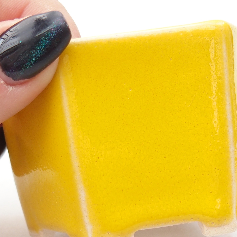 Mini miska do bonsai 7 x 6,5 x 4,5 cm, żółta