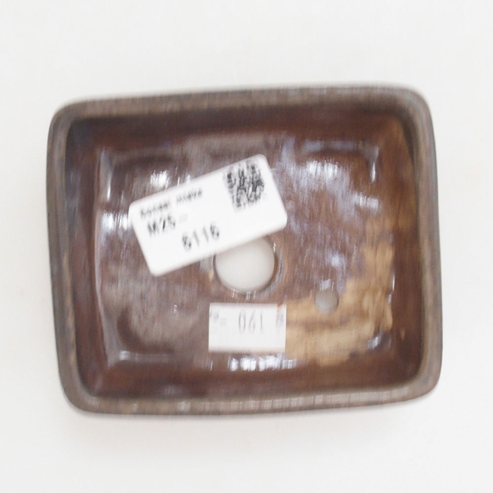Ceramiczna miska do bonsai 9,5 x 8 x 3,5 cm, kolor brązowy