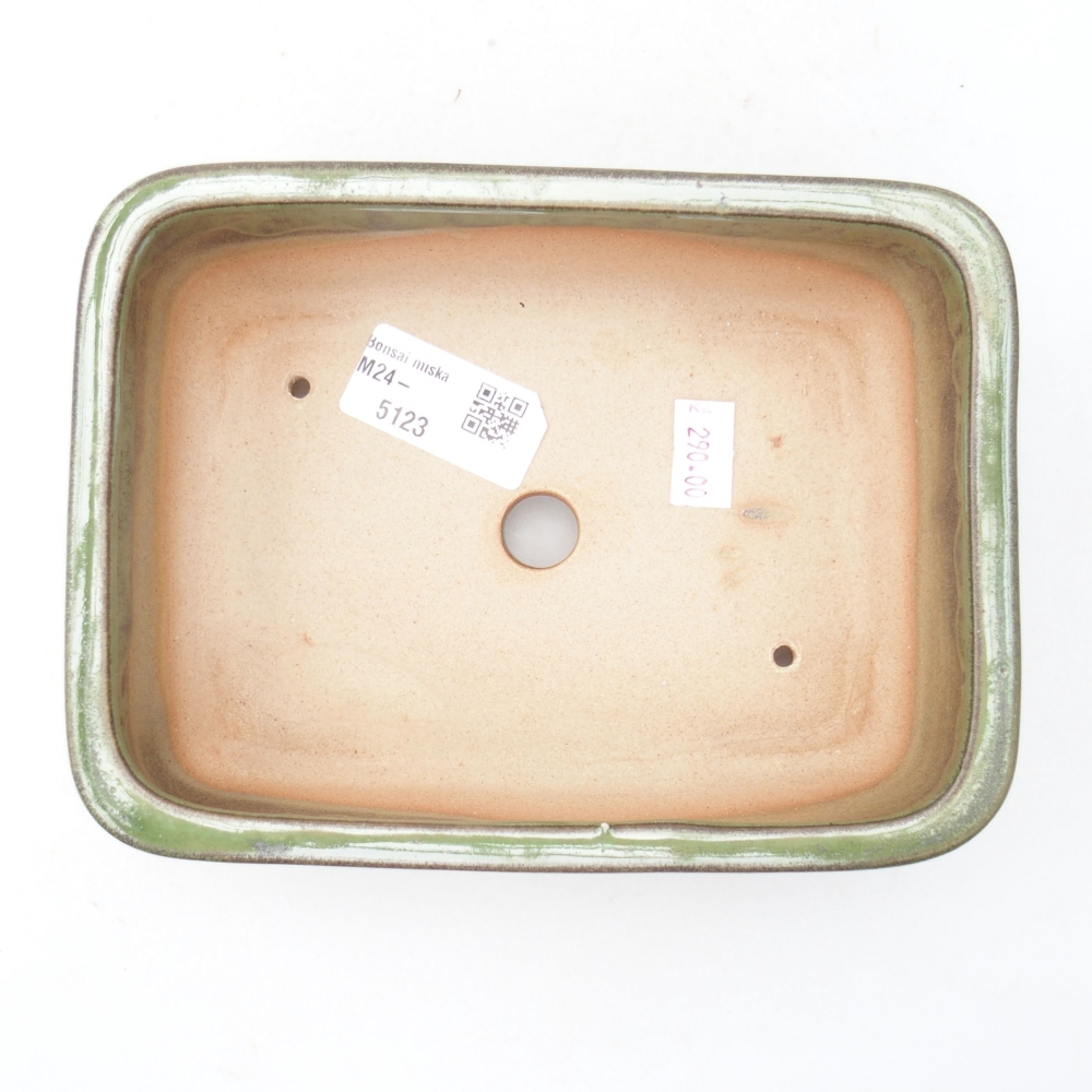 Ceramiczna miska bonsai 16,5 x 12 x 5 cm, kolor zielony