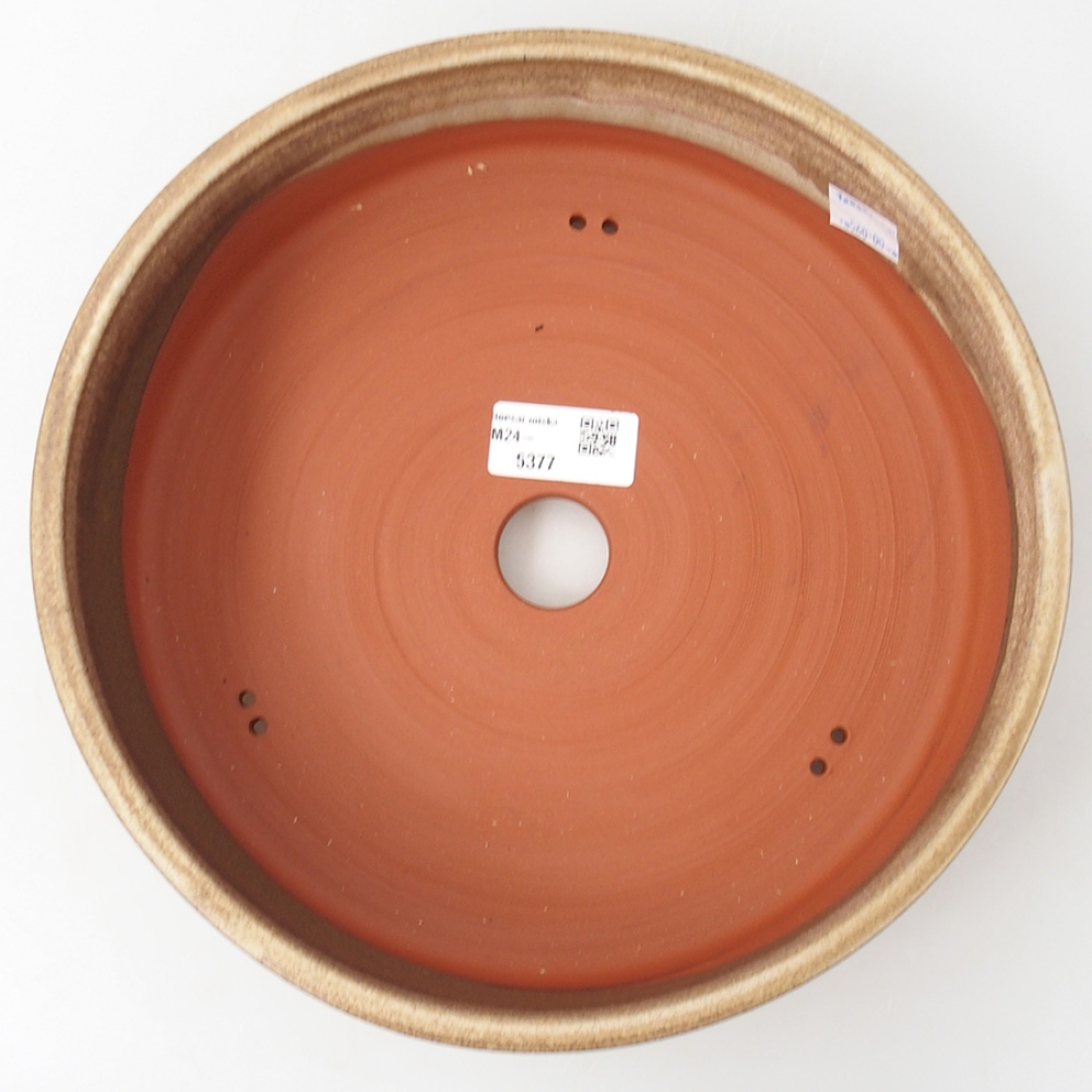 Ceramiczna miska bonsai 24,5 x 24,5 x 7 cm, kolor beżowy