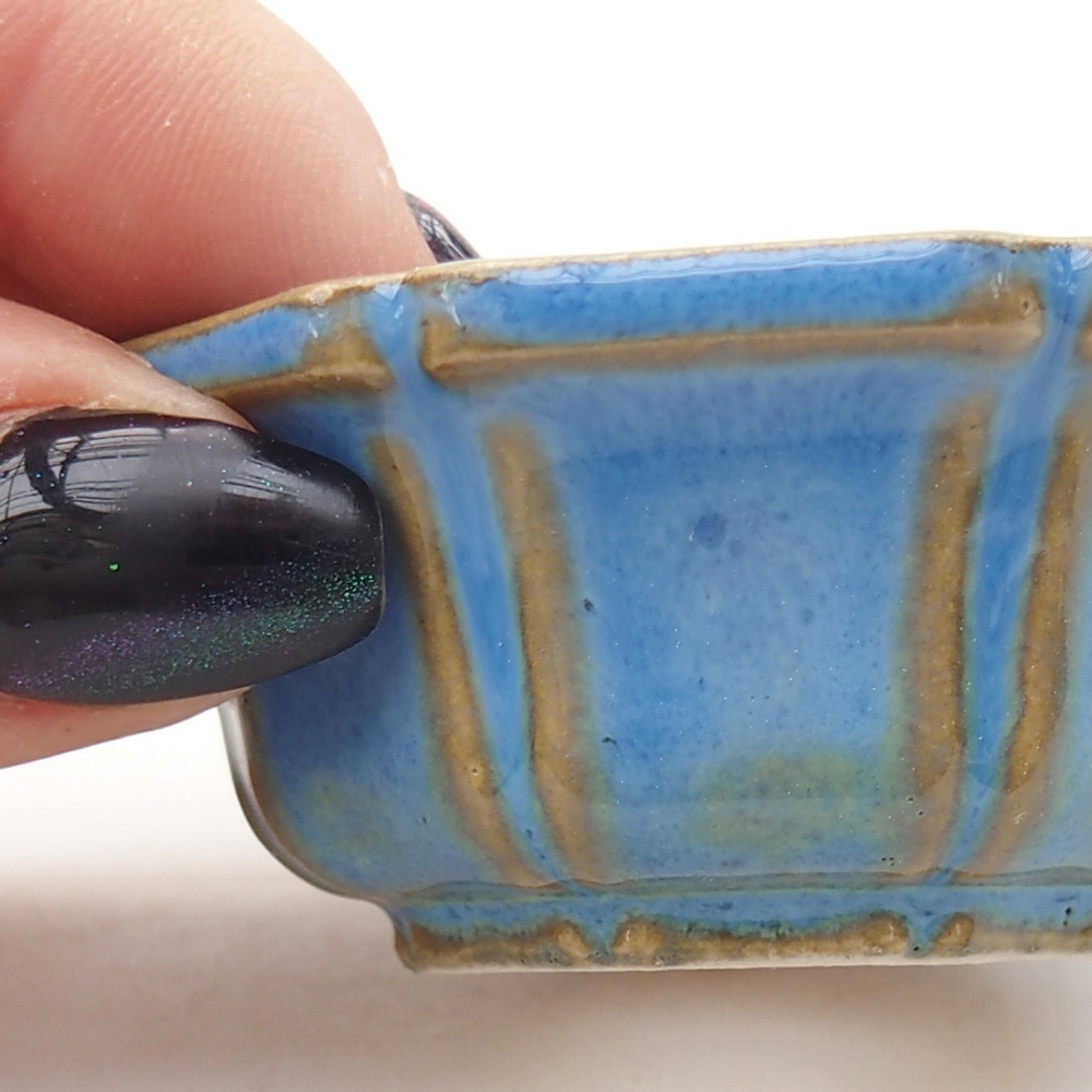 Mini miska do bonsai 6 x 6 x 2,5 cm, kolor niebieski