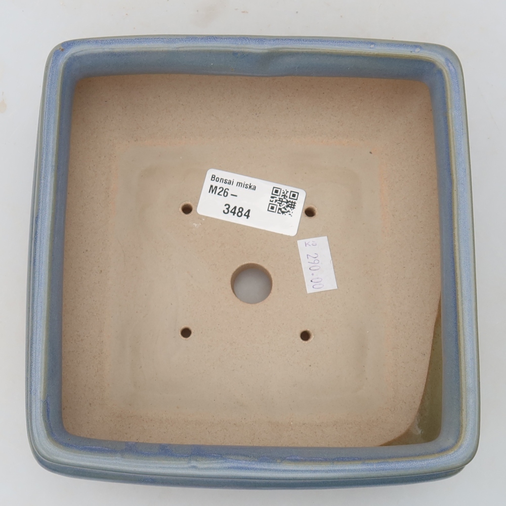 Ceramiczna miska do bonsai 15,5 x 15,5 x 6 cm, kolor niebieski