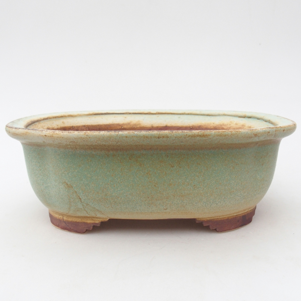 Ceramiczna miska do bonsai 20 x 16,5 x 7 cm, zielona