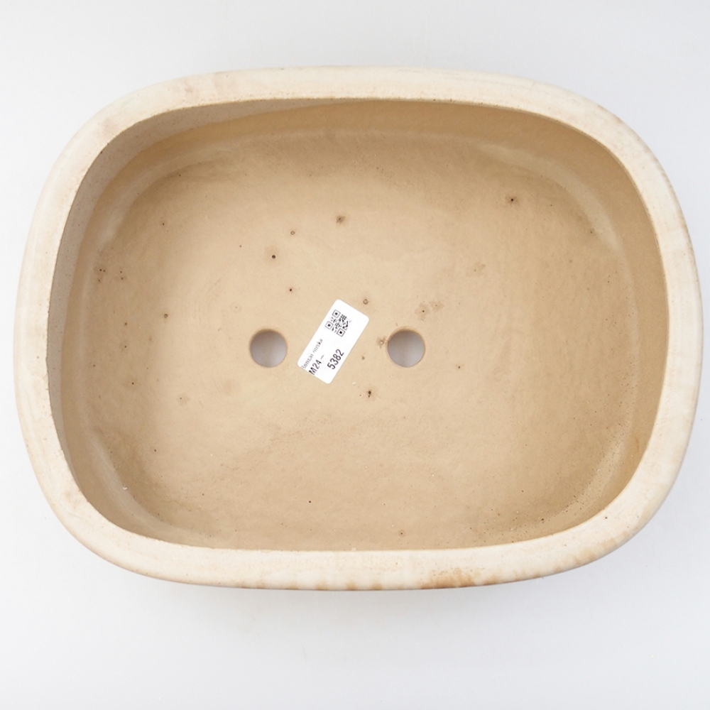 Ceramiczna miska bonsai 31,5 x 26 x 8 cm, kolor beżowy