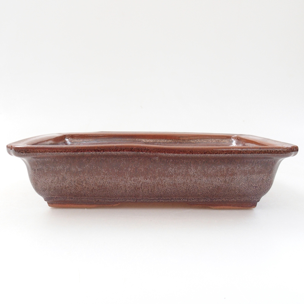 Ceramiczna miska bonsai 17,5 x 13 x 4 cm, kolor brązowy