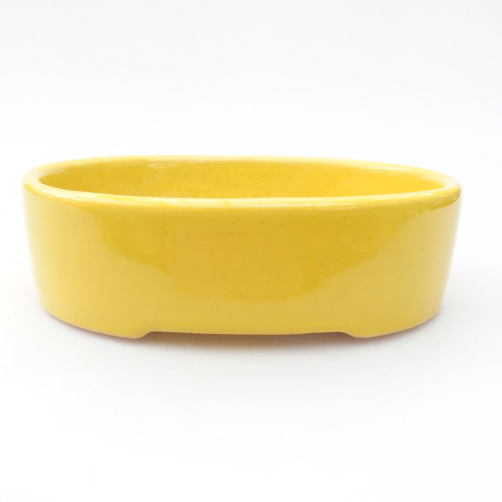 Ceramiczna miska bonsai 12,5 x 10 x 3,5 cm, kolor Żółty