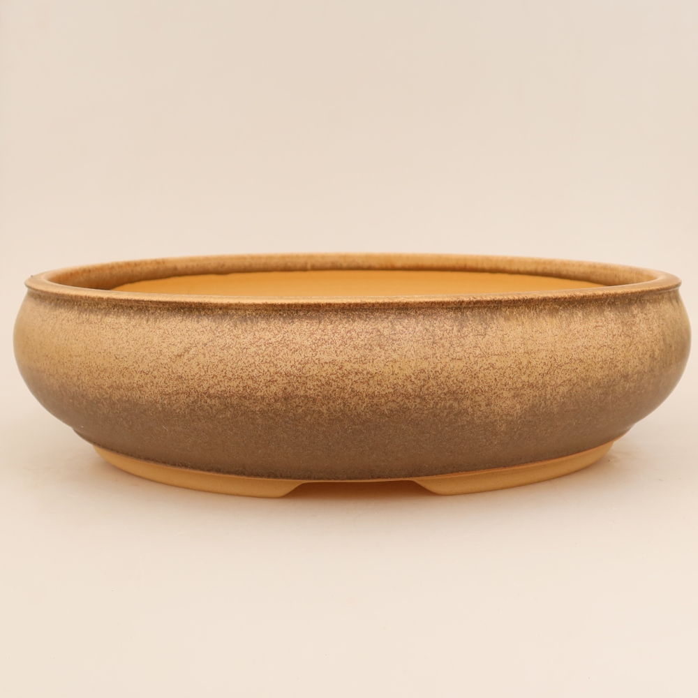 Ceramiczna miska do bonsai 31 x 31 x 8,5 cm, kolor brązowy