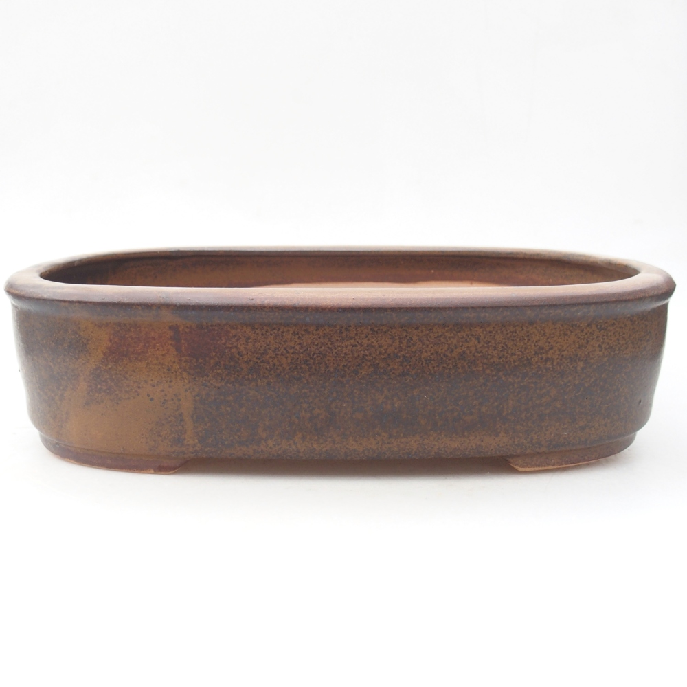 Ceramiczna miska na bonsai 32 x 25 x 7,5 cm, brązowa