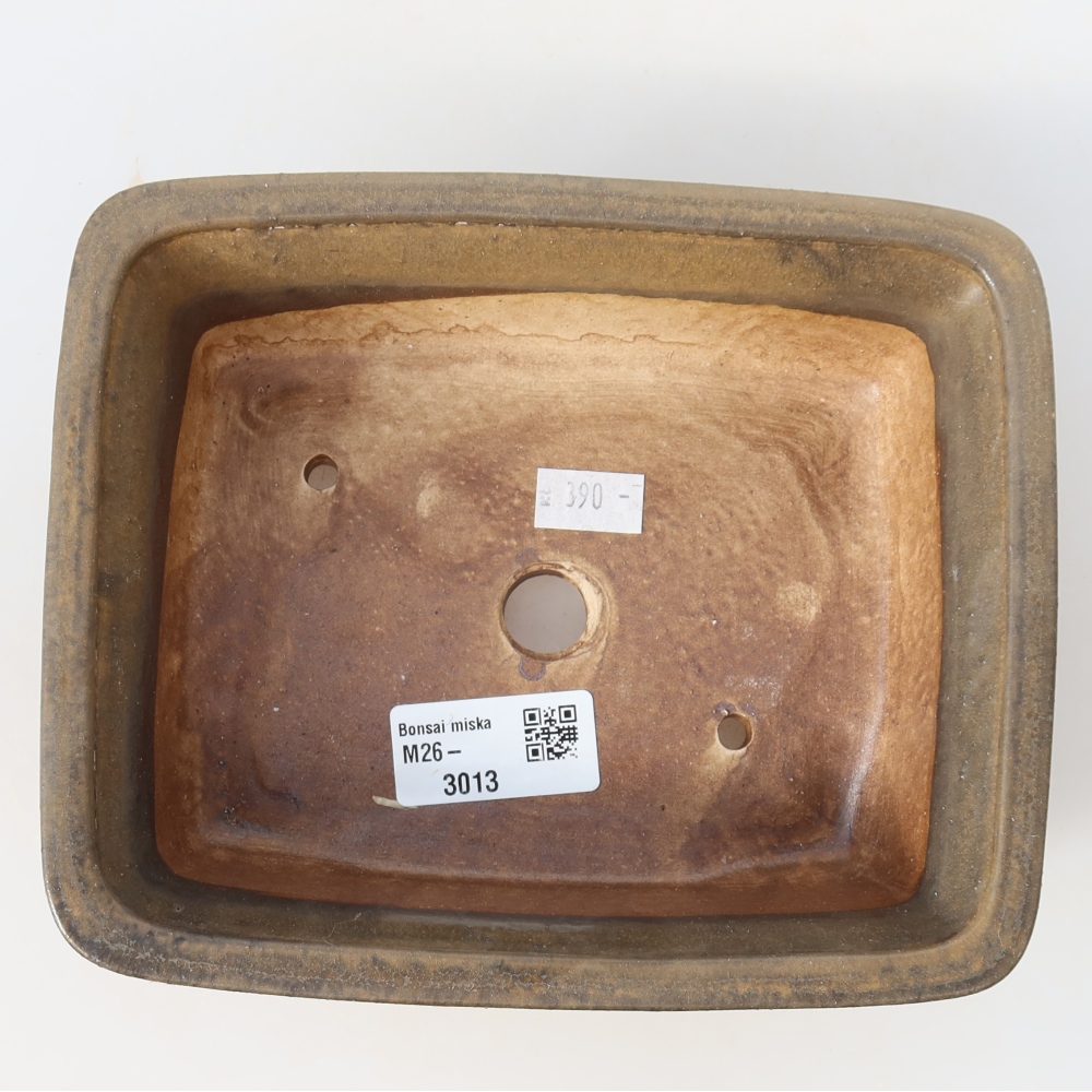 Ceramiczna miseczka do bonsai 17,5 x 14,5 x 5 cm, kolor brązowy