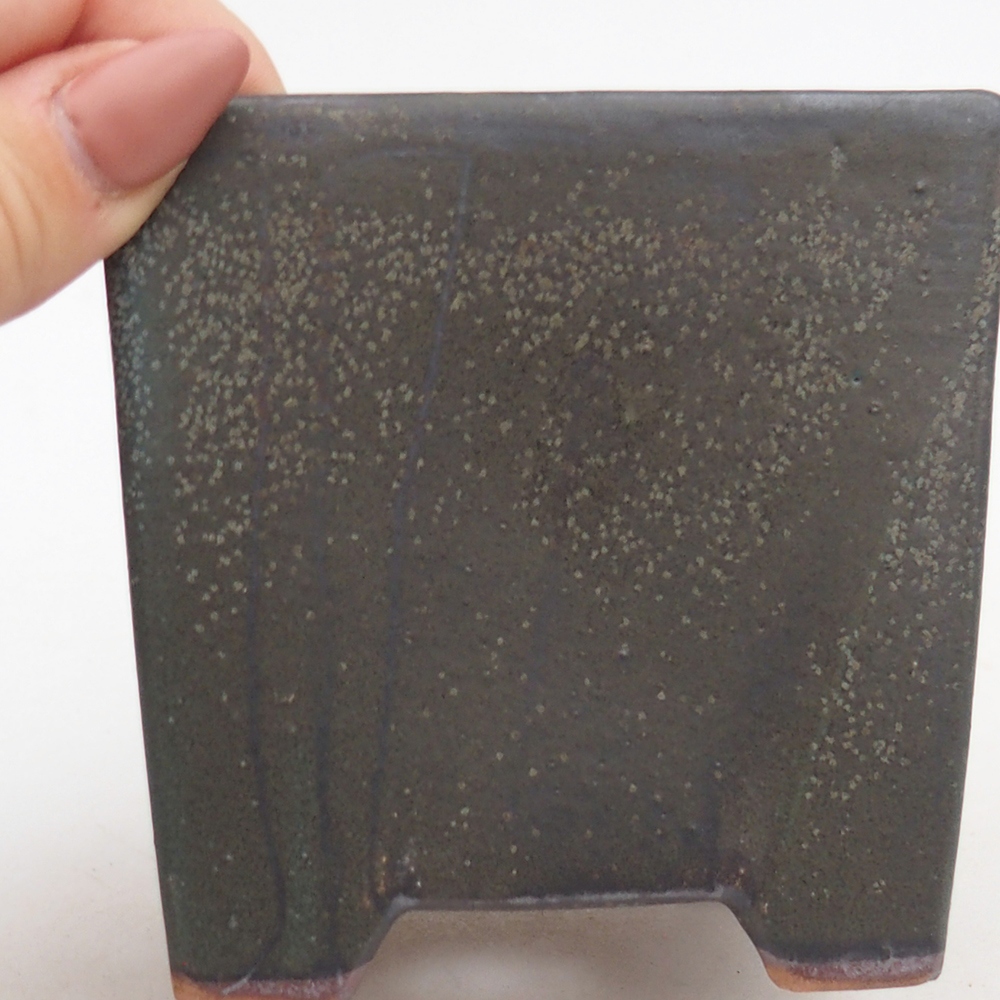 Ceramiczna miska na bonsai 9 x 9 x 8,5 cm, szara