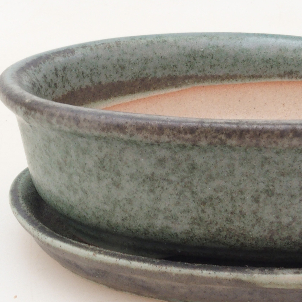 Bonsai bowl + spodek H04 - zielony