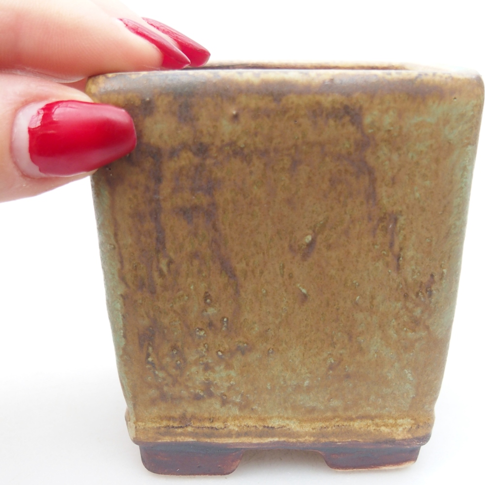 Ceramiczna miska do bonsai 6,5 x 6,5 x 7 cm, zielona
