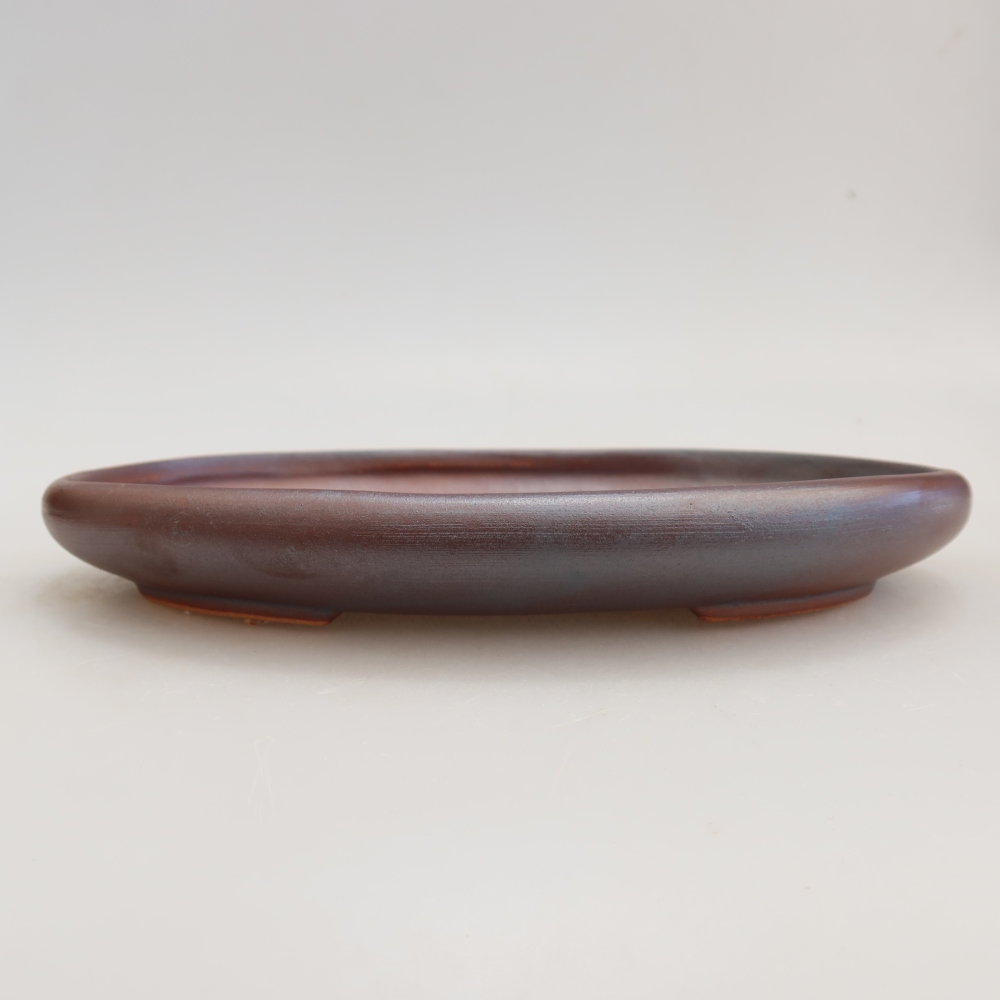 Ceramiczna miska do bonsai 22,5 x 16,5 x 3 cm, kolor metaliczny
