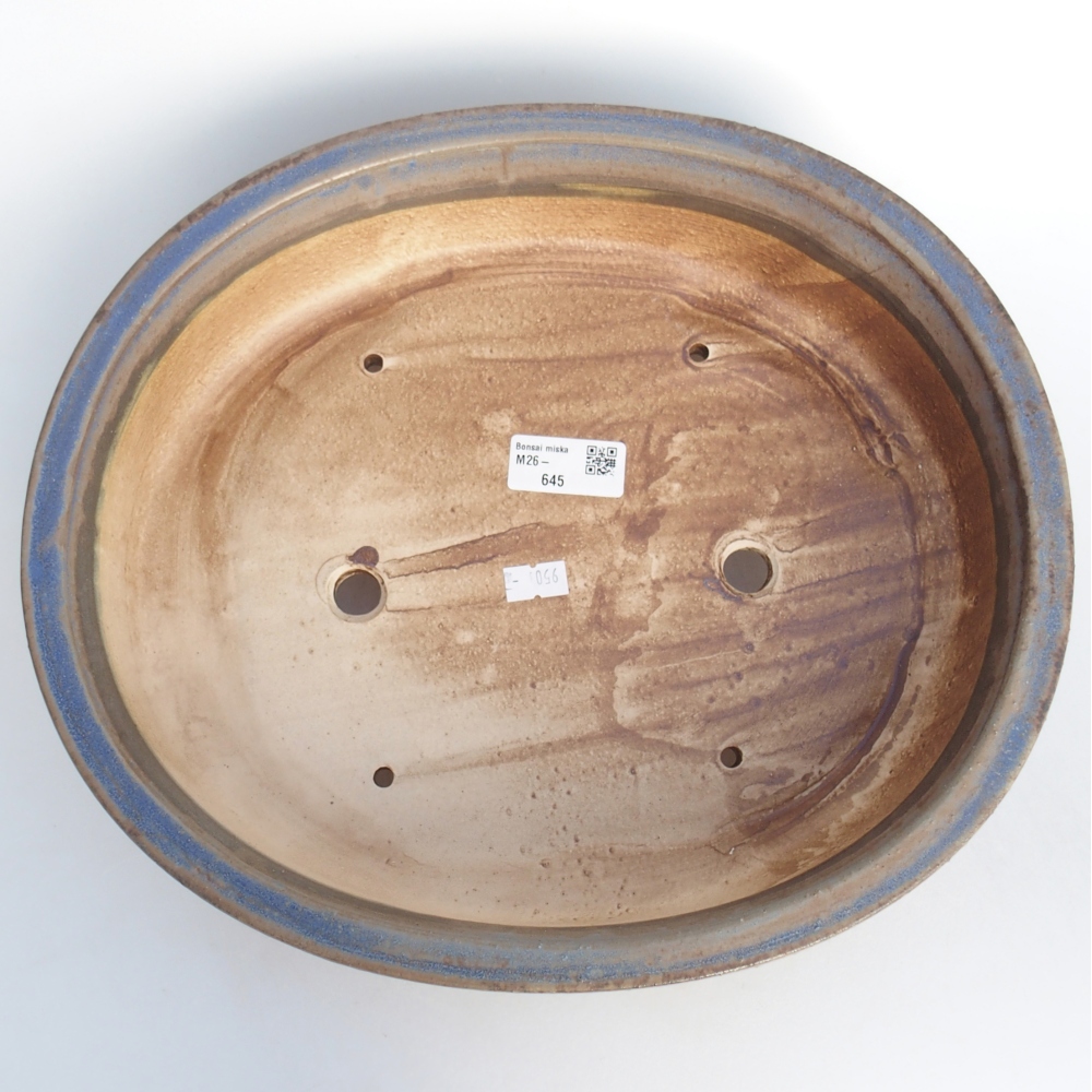 Ceramiczna miska do bonsai 32,5 x 28,5 x 7,5 cm, kolor niebieski