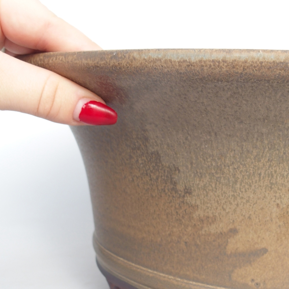 Ceramiczna miska do bonsai 31,5 x 31,5 x 14 cm, brązowa
