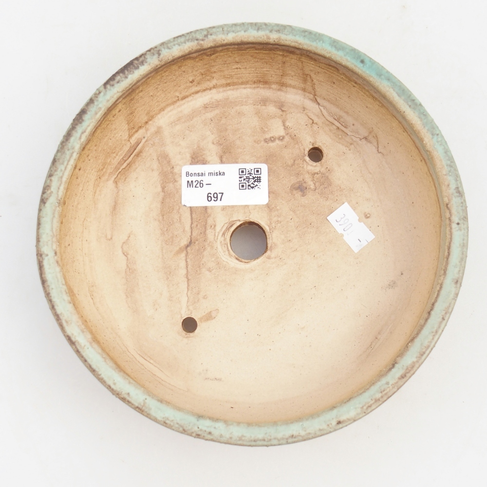 Ceramiczna miska do bonsai 18 x 18 x 5 cm, zielona