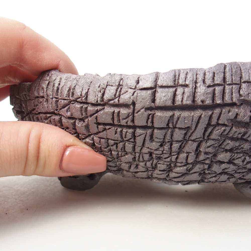 Ceramiczna miska na bonsai 17 x 16 x 6 cm, kolor metaliczny