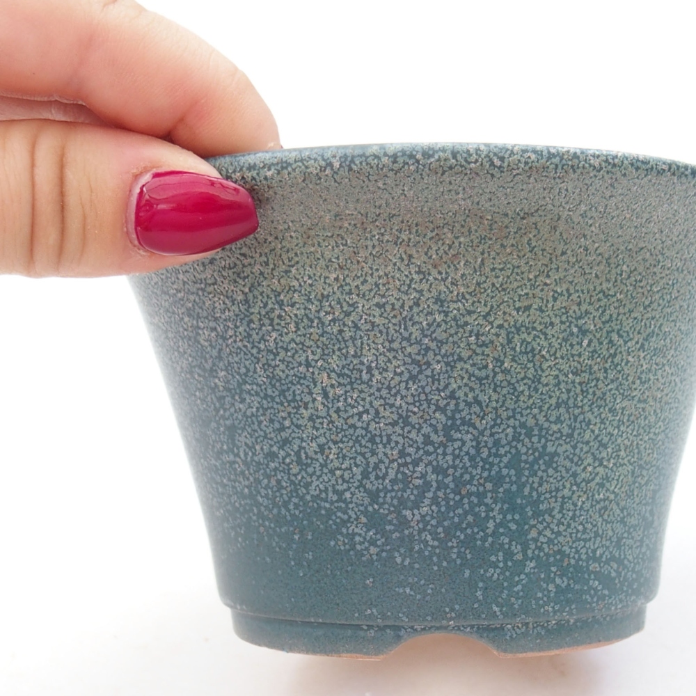 Ceramiczna miska bonsai 11 x 11 x 7 cm, kolor niebieski