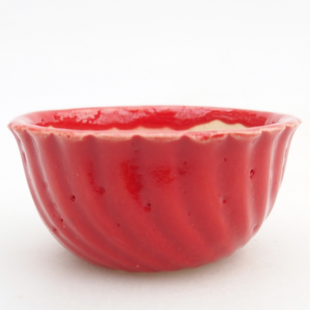 Mini miska do bonsai 5,5 x 5,5 x 2,5 cm, kolor czerwony