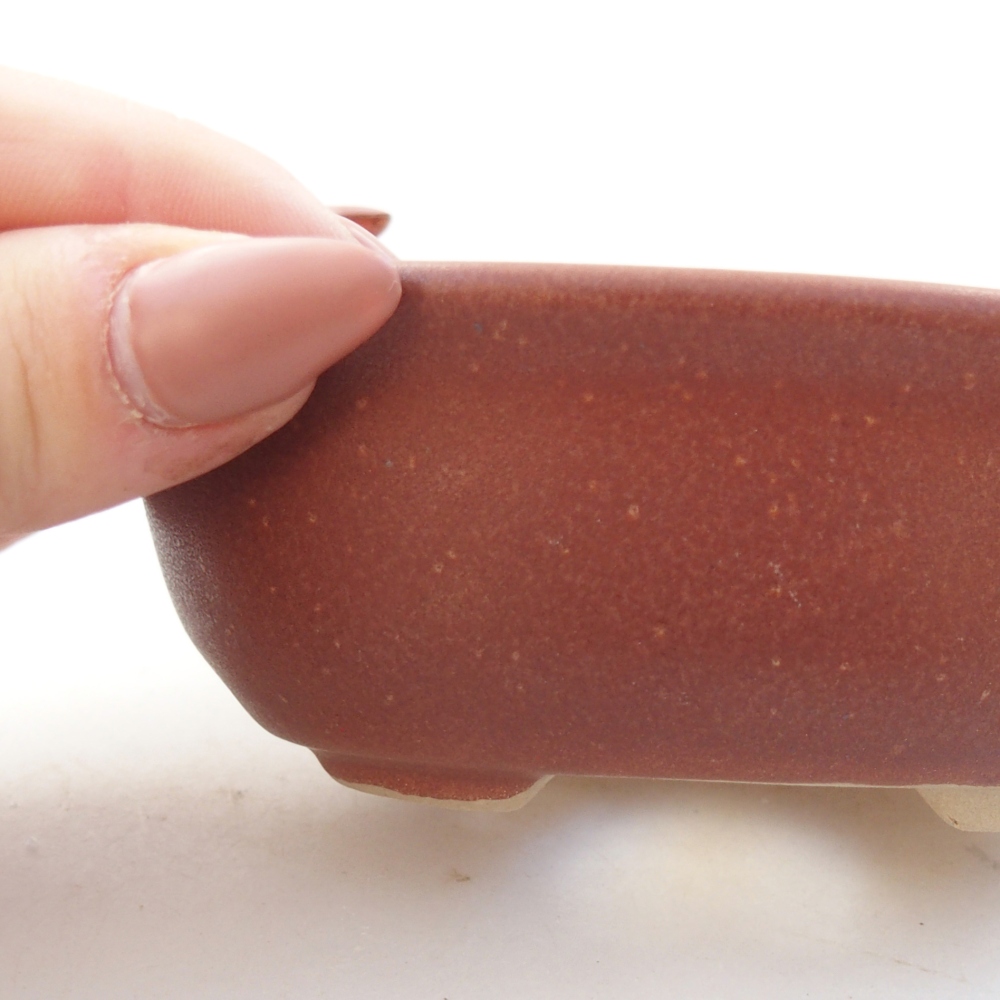 Ceramiczna miska na bonsai 11 x 9 x 4 cm, brązowa