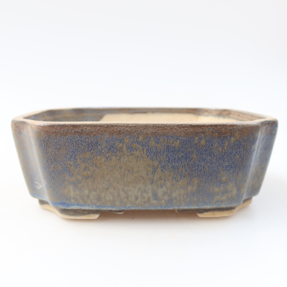 Ceramiczna miska do bonsai 14 x 11,5 x 4,5 cm, kolor niebieski