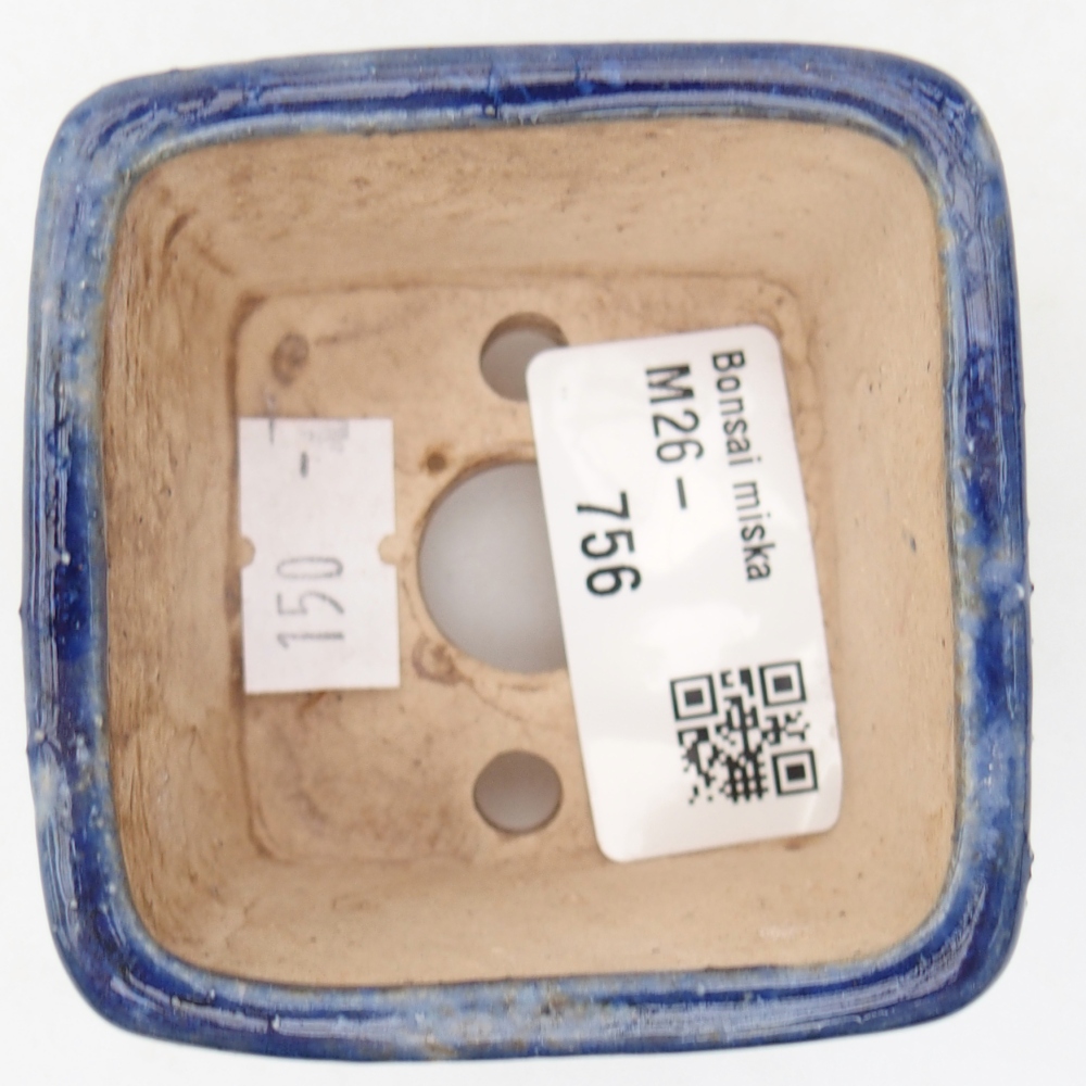 Ceramiczna miska do bonsai 6 x 6 x 4,5 cm, kolor niebieski