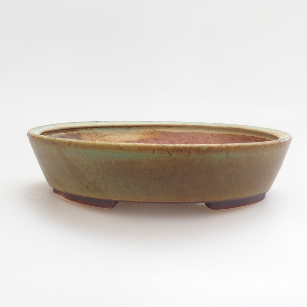 Ceramiczna miska do bonsai 18 x 16 x 4 cm, kolor zielony