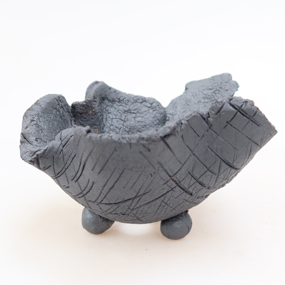 Ceramiczna skorupa  12,5 x 11 x 7,5 cm, kolor metaliczny