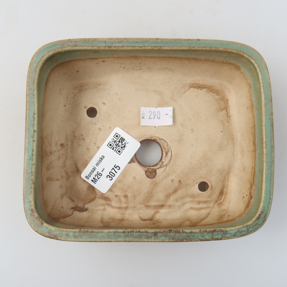 Ceramiczna doniczka do bonsai 14 x 11,5 x 4,5 cm, kolor zielony