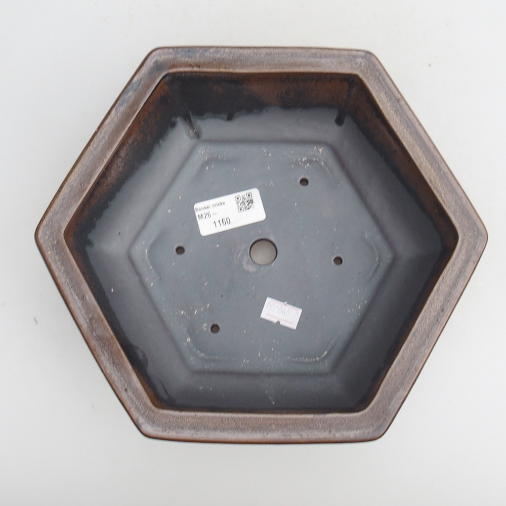 Ceramiczna miska na bonsai 23 x 21 x 7,5 cm, brązowa