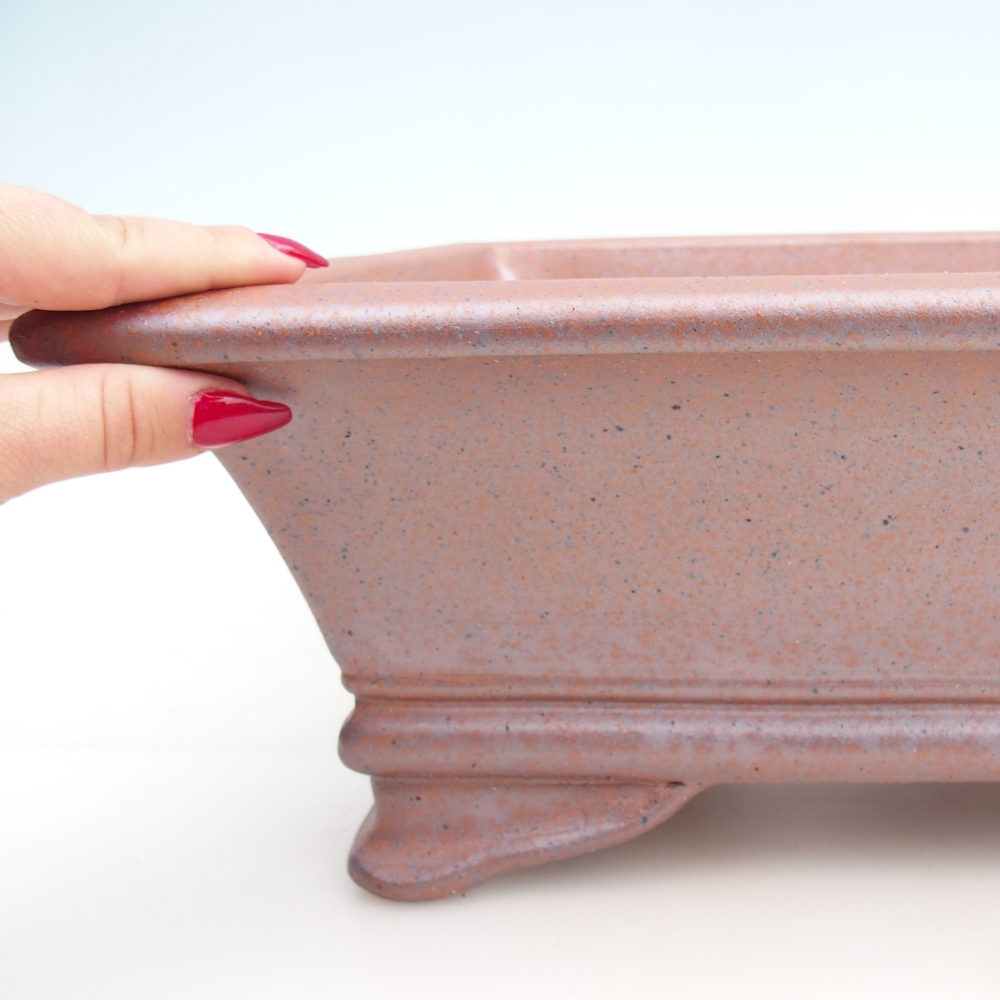 Ceramiczna miska na bonsai 41 x 29,5 x 13,5 cm, kolor metaliczny