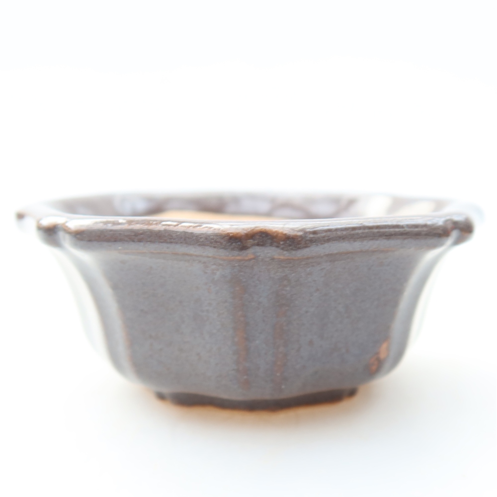 Ceramiczna miseczka do bonsai 6 x 6 x 2,5 cm, kolor szary
